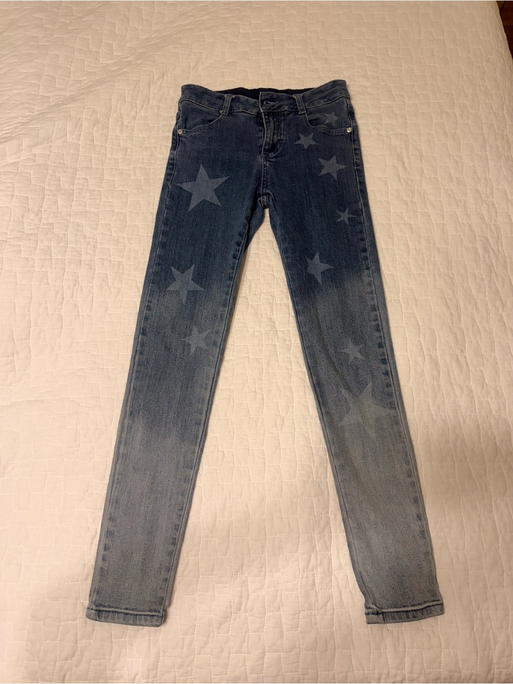 Stella McCartney Light Blue Star-Print Skinny Jeans